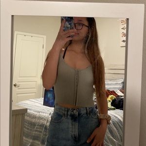 zara grey corset tank